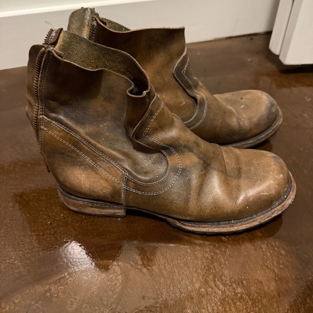 FREEBIRD BY STEVEN HATCHET MOTO BIKER ANKLE BOOTIES RARE Leather SZ 7